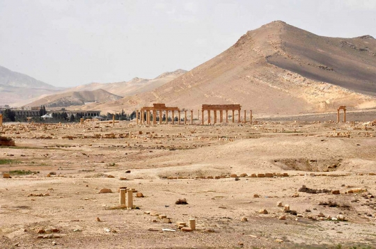 Kehancuran kota kuno bersejarah Palmyra dilihat dari udara