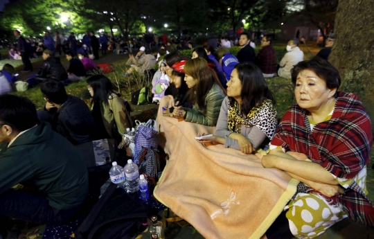 Pandangan udara hancurnya kota di Jepang akibat gempa 7,3 SR