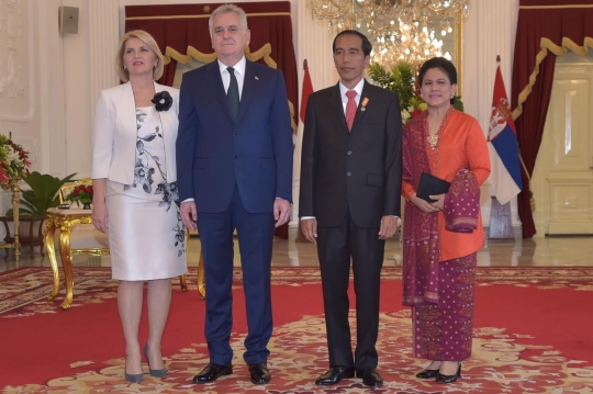 Keakraban Jokowi terima kunjungan Presiden Serbia di Istana