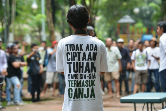 Aksi damai LGN peringati Global Marijuana March di Taman Seno Tebet