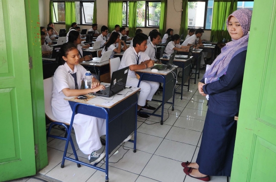 Begini suasana UN berbasis komputer di sejumlah SMP DKI Jakarta