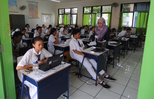 Begini suasana UN berbasis komputer di sejumlah SMP DKI Jakarta