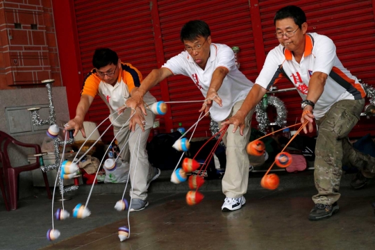 Serunya turnamen gasing ala warga Taiwan