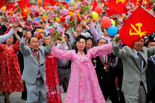 Semarak warga Pyongyang parade ria rayakan kongres Partai Berkuasa
