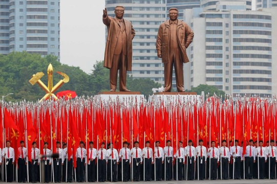 Semarak warga Pyongyang parade ria rayakan kongres Partai Berkuasa