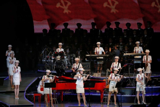 Aksi girlband Kim Jong-un meriahkan penutupan Kongres Partai Pekerja
