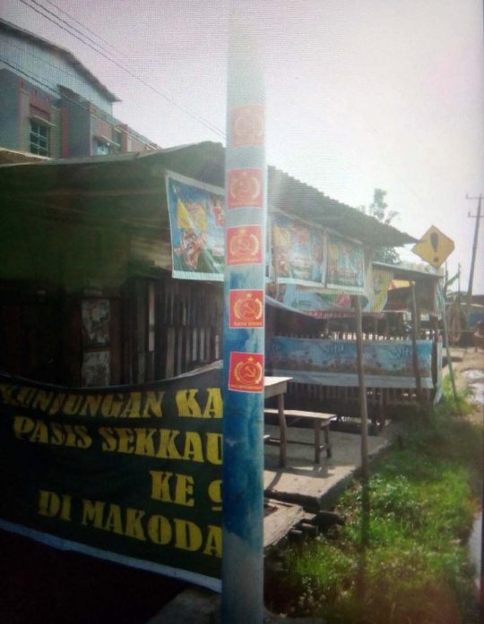 Ini penampakan stiker palu arit yang gegerkan warga Palembang