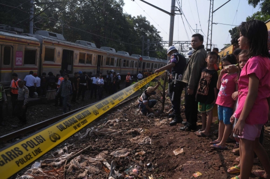 Begini penampakan KRL anjlok di jalur Manggarai-Sudirman