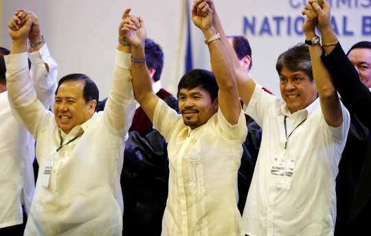 Wajah bahagia Manny Pacquiao resmi diangkat jadi senator Filipina