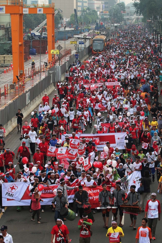 Ratusan relawan PMI long march tuntut DPR sahkan RUU Kepalangmerahan