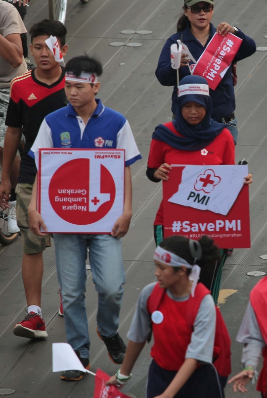 Ratusan relawan PMI long march tuntut DPR sahkan RUU Kepalangmerahan