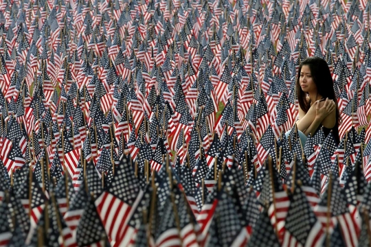 Peringatan Hari Pahlawan, 37 Ribu bendera AS dipajang di Boston