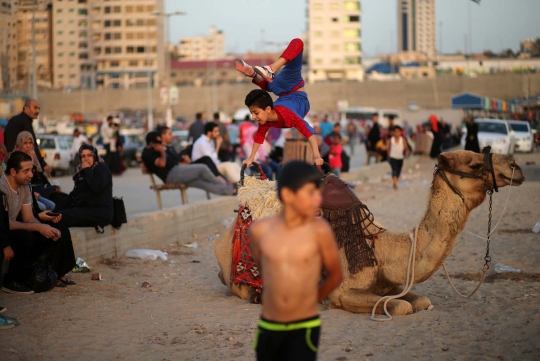 Aksi unik Spiderman cilik asal Palestina