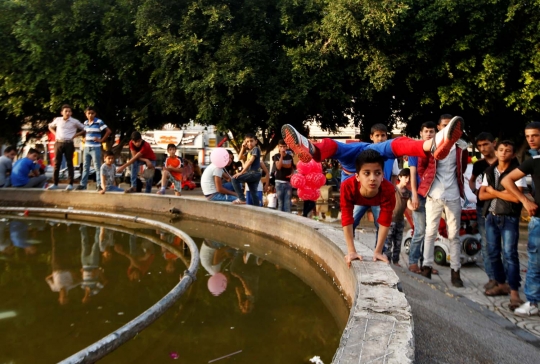 Aksi unik Spiderman cilik asal Palestina