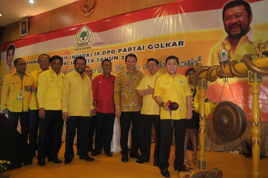 Keakraban Ahok dan Setya Novanto di Musda Golkar