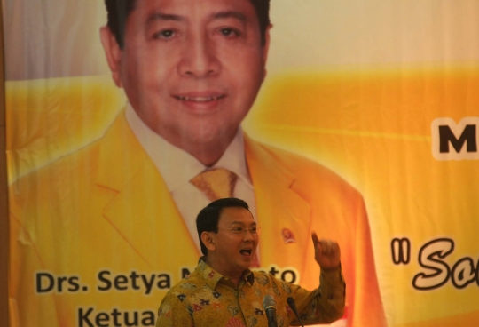 Keakraban Ahok dan Setya Novanto di Musda Golkar