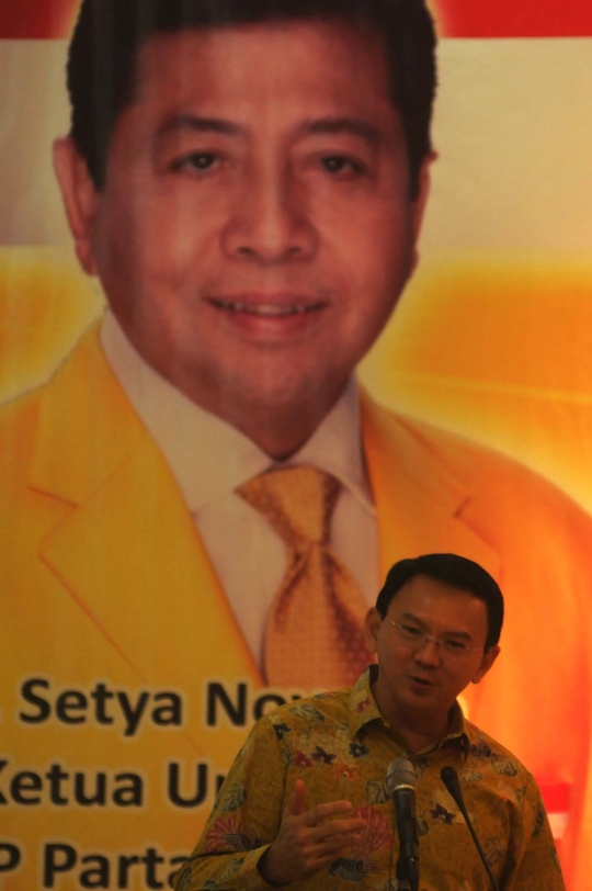 Keakraban Ahok dan Setya Novanto di Musda Golkar