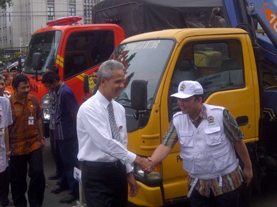 Ganjar Pranowo pimpin gelar pasukan persiapan mudik Lebaran 2016