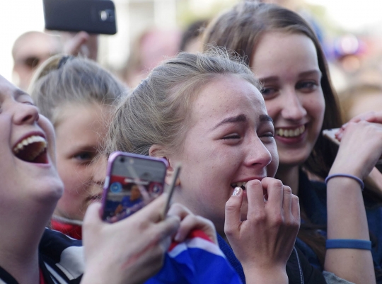 Ribuan suporter sambut timnas Islandia layaknya juara