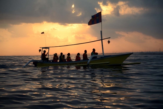 Berburu lompatan lumba-lumba di lepas Pantai Lovina