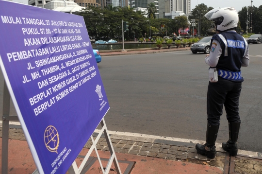 Mulai 27 Juli, sistem ganjil genap resmi diuji coba