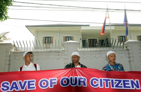 Demo pembebasan sandera WNI, demonstran tuntut Filipina tegas