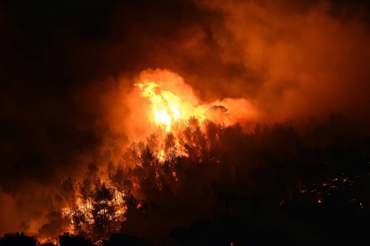 Ngerinya kobaran api lahap habis ribuan hektare hutan di Prancis