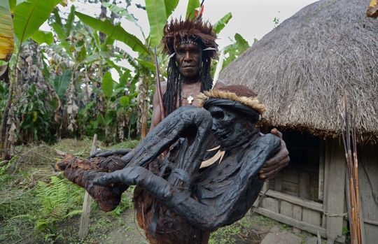 Ini wujud mumi leluhur Suku Dani di Papua