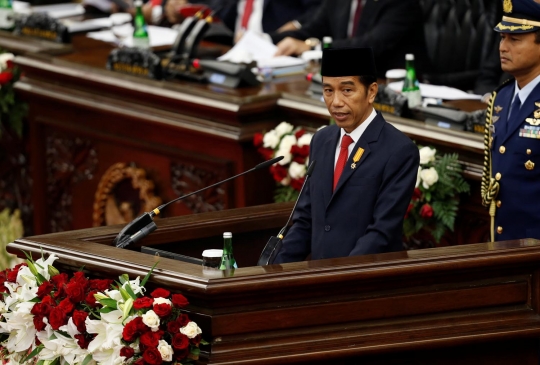 Presiden Jokowi berikan pidato kenegaraan di Sidang Tahunan MPR