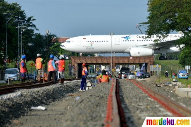 Foto : Intip perkembangan proyek kereta bandara yang akan 