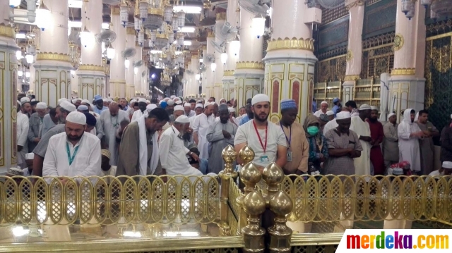 Foto Raudhah tempat berdoa paling mustajab di Masjid 