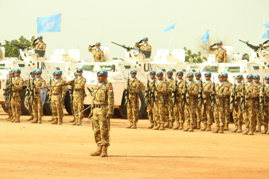 Melihat Pasukan Garuda rayakan peringatan HUT RI ke-71 di Sudan