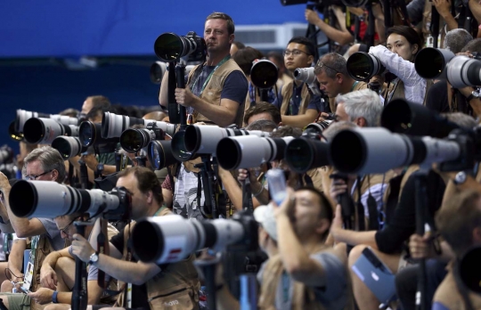 Aksi para pewarta foto berburu momen terbaik Olimpiade 2016