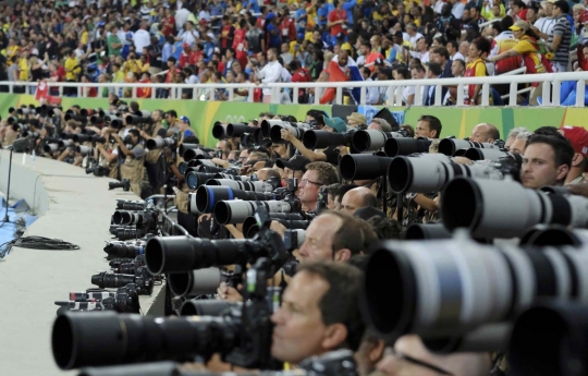 Aksi para pewarta foto berburu momen terbaik Olimpiade 2016