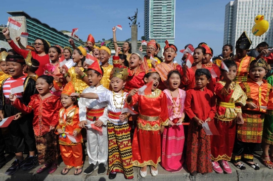 Keceriaan anak-anak ramaikan karnaval budaya di Bundaran HI