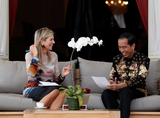 Sambutan Jokowi terima Ratu Belanda di Istana Presiden