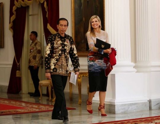 Sambutan Jokowi terima Ratu Belanda di Istana Presiden