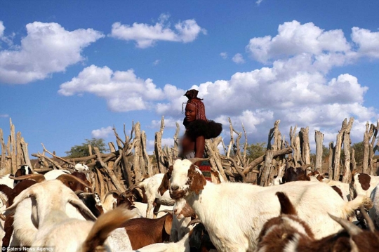 Berpakaian primitif, wanita Suku Himba pede belanja di supermarket