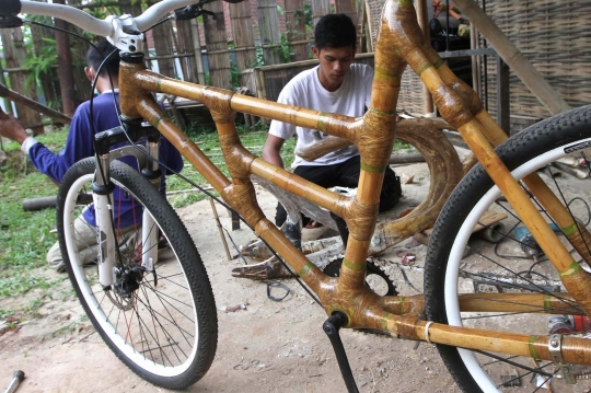 Uniknya sepeda bambu buatan Tangsel yang mendunia