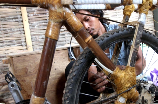 Uniknya sepeda bambu buatan Tangsel yang mendunia