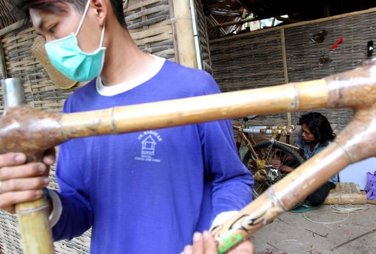 Uniknya sepeda bambu buatan Tangsel yang mendunia