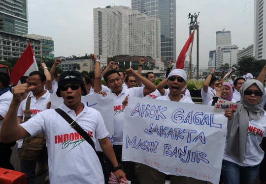 Aksi unjuk rasa tolak Ahok di Bundaran HI diusir polisi