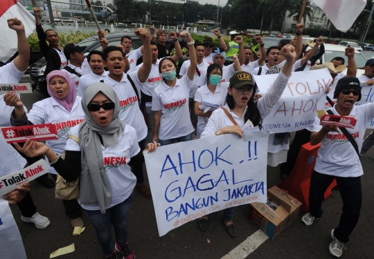 Aksi unjuk rasa tolak Ahok di Bundaran HI diusir polisi