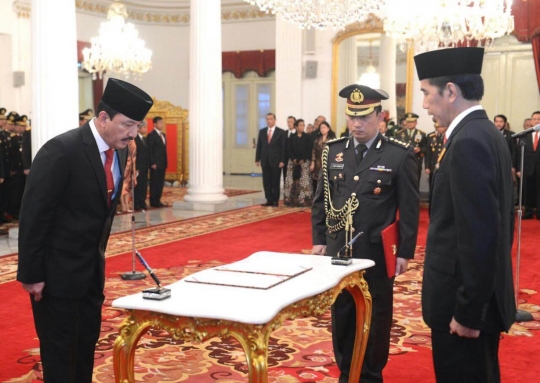 Momen Budi Gunawan saat resmi berpangkat jenderal jadi Kepala BIN