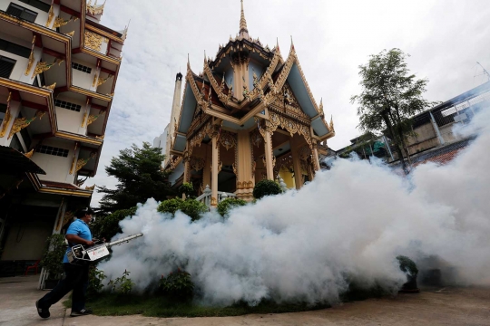 Zika meluas di Thailand, rumah, kuil sampai kampus diasapi