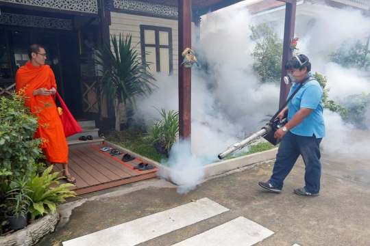 Zika meluas di Thailand, rumah, kuil sampai kampus diasapi