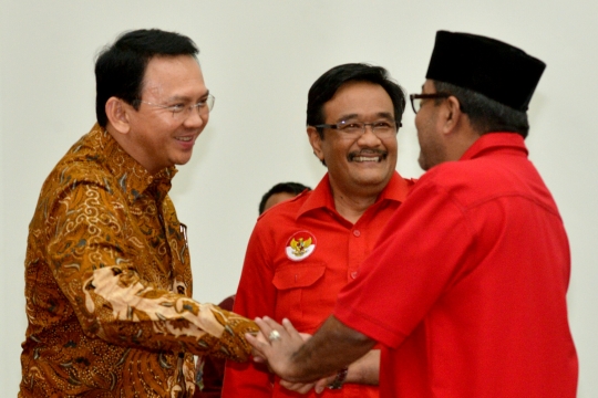 Wajah semringah Ahok-Djarot resmi diusung PDIP