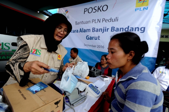Korban banjir bandang Garut mulai padati posko kesehatan gratis