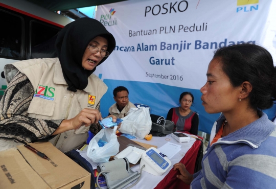 Korban banjir bandang Garut mulai padati posko kesehatan gratis