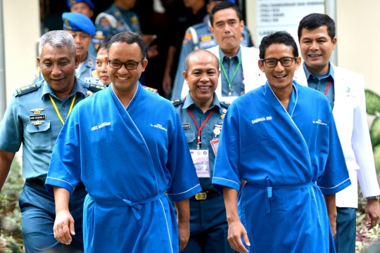 Anies-Sandiaga jalani tes kesehatan di RSAL Mintohardjo